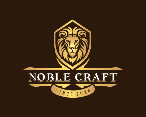 Premium Lion Crest Shield logo design