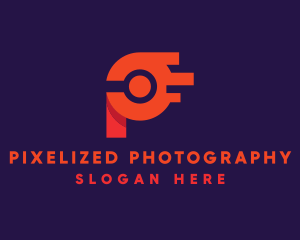 Surveillance Camera Letter P  logo design