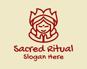 Hindu Woman Drawing  logo design