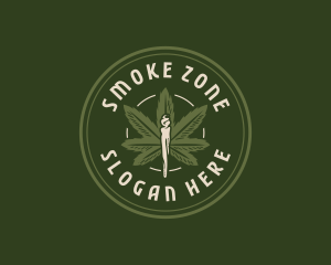 Marijuana Weed Smoke logo design