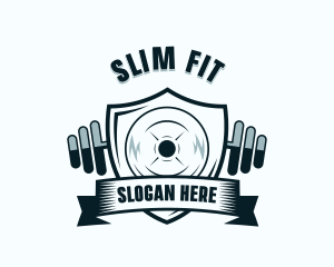 Weightlifting Gym Shield logo design