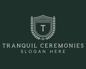 Shield Crest Wreath logo design