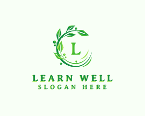 Botanical Wellness Leaf logo design