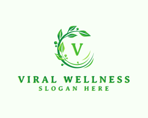 Botanical Wellness Leaf logo design