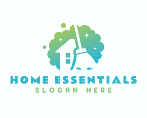 Home Broom Cleaner logo design