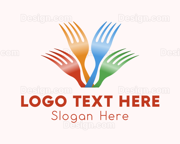 Colorful Diner Fork Logo