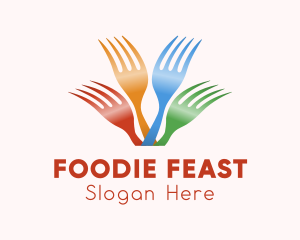 Colorful Diner Fork logo