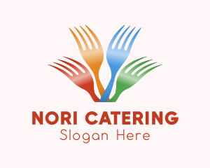 Colorful Diner Fork logo design