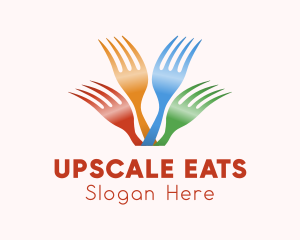 Colorful Diner Fork logo design