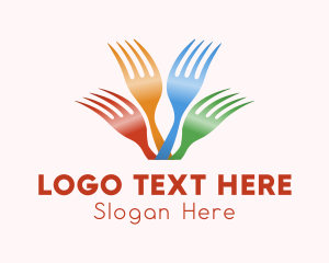 Food - Colorful Diner Fork logo design
