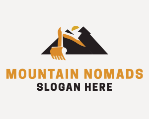 Mountain Excavator Construction logo design