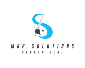 Cleaning Mop Swoosh logo design