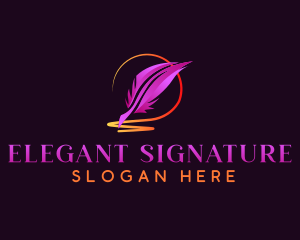 Magical Feather Quill logo design