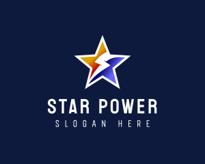 Star Lightning Bolt logo design