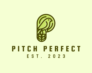 Bird Wheat Letter P logo design