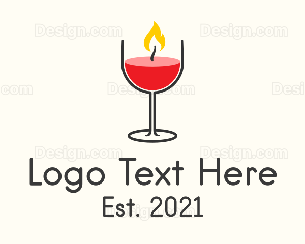 Wine Glass Candle Logo