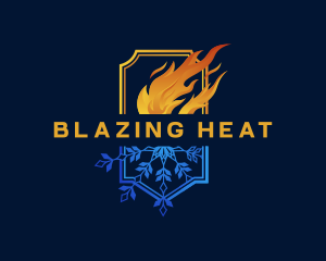 Fire Snowflake Heating Cooling logo design