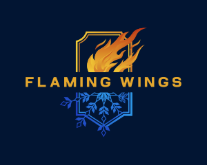 Fire Snowflake Heating Cooling logo design