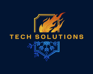 Fire Snowflake Heating Cooling logo