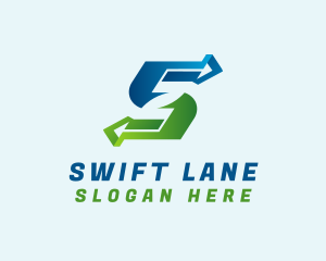 Logistics Arrow Letter S logo design