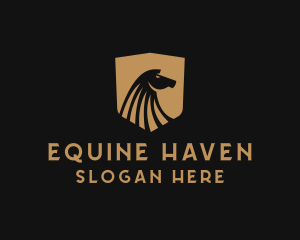 Horse Stallion Shield logo design