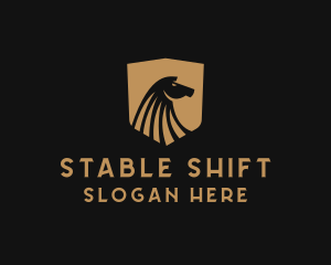 Horse Stallion Shield logo design