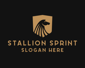 Horse Stallion Shield logo design