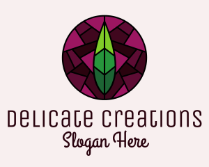 Stained Glass Leaf Decor logo design