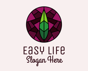 Stained Glass Leaf Decor logo design