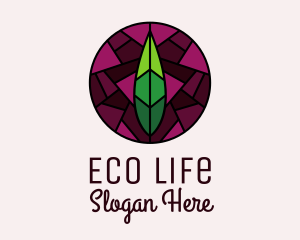 Stained Glass Leaf Decor logo design