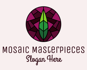 Stained Glass Leaf Decor logo design