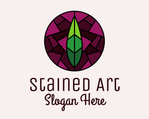 Stained Glass Leaf Decor logo design