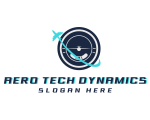 Airplane Gauge Meter logo design