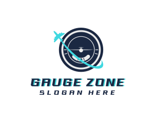 Airplane Gauge Meter logo design