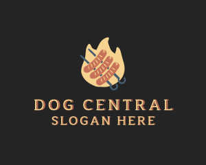 Flaming Sausage Grill logo design