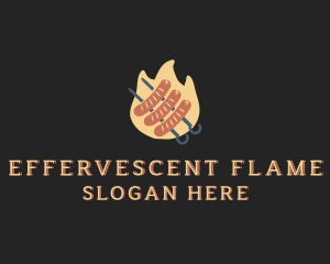 Flaming Sausage Grill logo design