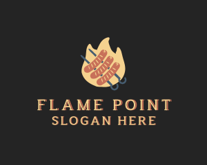 Flaming Sausage Grill logo design