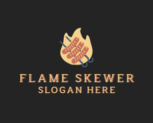 Flaming Sausage Grill logo design