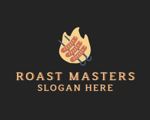 Flaming Sausage Grill logo design