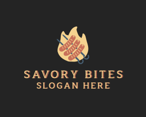 Flaming Sausage Grill logo design