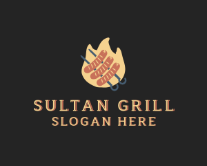 Flaming Sausage Grill logo design