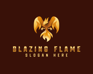 Fire Phoenix Bird logo design
