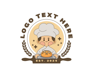 Cute Baker Bread Logo