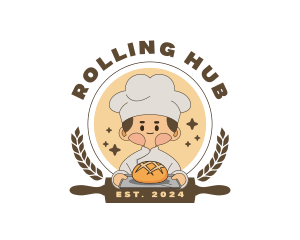 Cute Baker Bread logo design