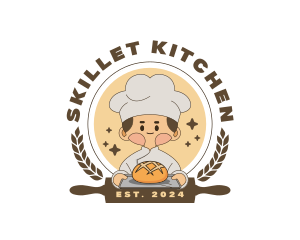 Cute Baker Bread logo design