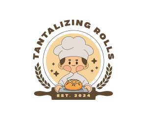 Cute Baker Bread logo design