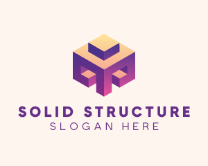 3D Abstract Structure logo design