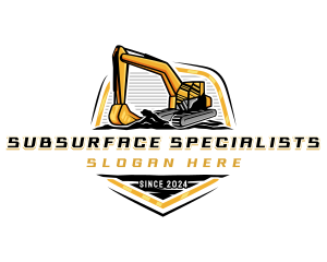 Excavator Digging Construction logo