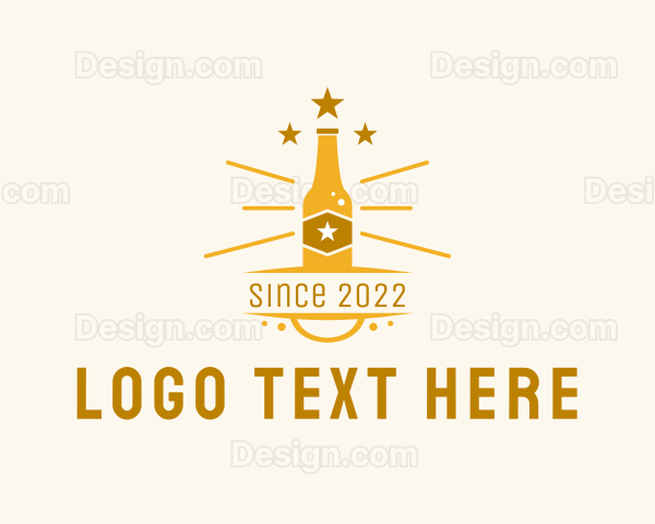 Gold Beer Bottle Logo