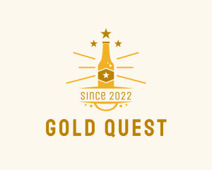 Gold Beer Bottle  logo design